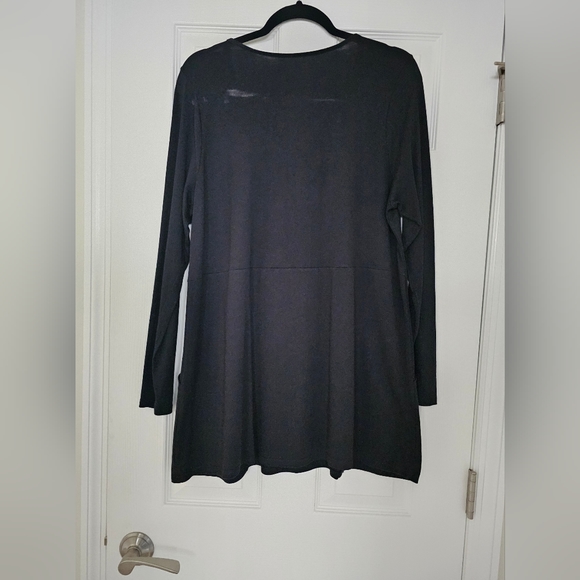 J.Jill V Neck Tunic with Pockets-Large Black - Picture 2 of 4